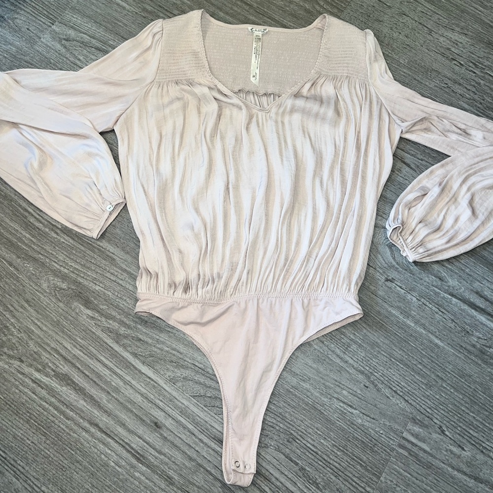 Intimately by Free People Cream Satin Bodysuit
